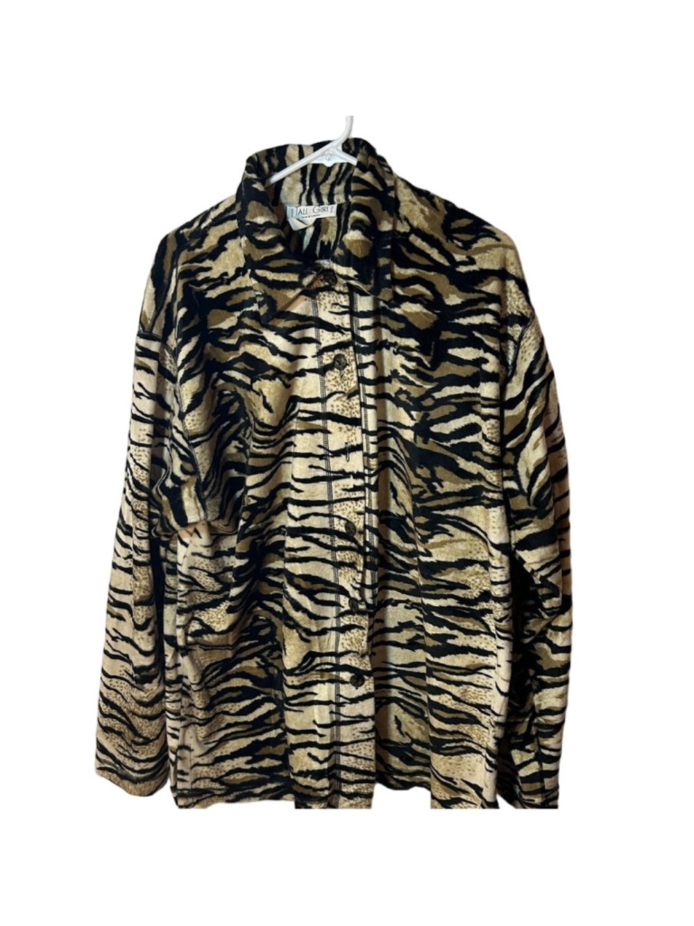 vintage tall girl polyester animal print shacket size XL *flaw